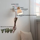 DecorBites™ Ceramic Wood Wall Light Fixture, Modern Nordic LED Sconce Bedside Lamp