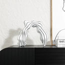DecorBites™ Golden Ring Black and White Striped Abstract Resin Figurines Home Decor