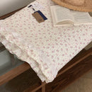 DecorBites™ Korean Princess Floral Lace Ruffles Bedspread Set with 100% Cotton Quilting