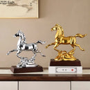 DecorBites™ Golden Horse Mascot Resin Statue Artwork for Aesthetic Room Decor