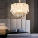 DecorBites™ Golden Crystal Chandelier: Postmodern Luxury Round Chandelier for Living Room