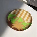 DecorBites™ Korean Style Round Bamboo Fiber Dining Plate for Desserts, Fruits, and Cakes
