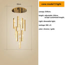 DecorBites™ Gold Chrome Steel Crystal Pendant Lights with Dimmable LED for Villa Stair
