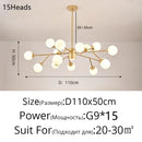 DecorBites™ Glass Ball Modern Branch Chandelier - Magic Bean Design for Living Room