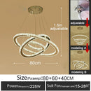 DecorBites™ Gold Gloss LED Crystal Ring Chandelier for Modern Luxury Living Room