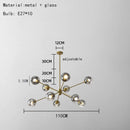 DecorBites™ Glass Chandelier with Metal Frame for Parlor, Dining Room, and Bedroom Lighting