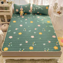 Rainbow striped cartoon print mattress set bedroom quilted cushion