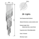 DecorBites™ Crystal LED Chandelier for Staircase & Living Room