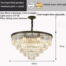 DecorBites™ Crystal Gold Black LED Chandelier: Modern Multi-Storey Pendant Lamp Lighting