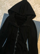 Harajuku Hooded Zip-Up Hoodie – Y2K Goth Punk Winter Jacket