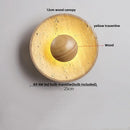 DecorBites™ LED Button Switch Wall Light in Yellow Travertine White Glass - Modern Nordic Design