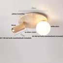 DecorBites™ LED Ceiling Light with Wood Base and White Glass Shade