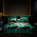 DecorBites™ Embroidered Brocade Egyptian Cotton Duvet Cover Set, Black Gold