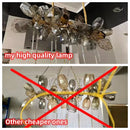 DecorBites™ Glass Shades LED Chandelier Stairs Art Metal Lighting Luxe Chain Hanging Lamp