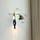 DecorBites™ Glass Shade LED Wall Light with Pull Chain Switch - Plug-In Bedroom Lamp