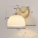 DecorBites™ Iron White Glass LED Wall Lamp Sconce Pull Chain Switch Nordic Modern Stair Light