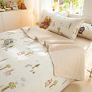 DecorBites™ Cartoon Print Foldable Bed Cover Set | Cotton Quilted Cushion Mat