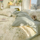 DecorBites™ Double-Sided Floral Print Cotton Bedding Set - Queen Size Soft Duvet Cover Set