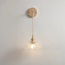 DecorBites™ Adjustable LED Wall Light Clear Glass Copper Bedside Lamp