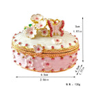 DecorBites™ Enameled Metal Jewelry Trinket Box Figurines Hand Painted Storage Case