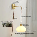 DecorBites™ Glass Copper LED Wall Lights with Knob Switch, Modern Bedside Lamp