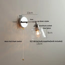 DecorBites™ Iron Rotate LED Wall Light Modern Pull Chain Switch Clear Glass Wandlamp