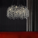 DecorBites™ Golden Crystal Tree Chandelier, Luxury Matte Aluminum Art Ceiling Light for Living Room