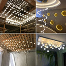 DecorBites™ Crystal Ball Chandelier: Stylish Meteor Shower Lighting for Restaurant, Bar, and Home
