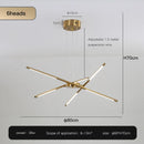 DecorBites™ Gold LED Ceiling Chandelier for Living Room Bedroom Kitchen - Dimmable Pendant Light