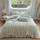 DecorBites™ French Princess Lace Ruffles Bedding Set with Velvet Duvet Cover
