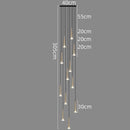 DecorBites™ Crystal LED Stair Chandelier: Luxury Long Stair Lighting Fixture with Creative Island Design