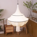 DecorBites™ French Minimalist Silk Pendant Lamp for Living Room Kitchen Farmhouse