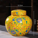 DecorBites™ Enamel Tea Pot Ceramic Storage Jar - Airtight Coffee Container