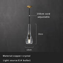 DecorBites™ Crystal Copper Pendant Lights Gold Home Decor Glass Hanging Lamp
