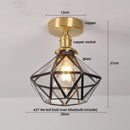 DecorBites™ Glass Grid LED Ceiling Lamp: Luxury Crystal Nordic Copper Ceiling Lights