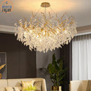 DecorBites™ Gold Crystal Chandeliers for Dining Room Branch Hanging Lamp Large Lighting