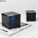 DecorBites™ Crystal Cube Ornaments Clear Glass Sculpture Desk Decoration Geo Graded Square