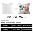 DecorBites™ Deer Animal Short Plush Pillowcase with Natural Leaves and Flowers