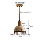 DecorBites™ Brown Wood Ceramic Tassel LED Pendant Lights for Modern Interior Lighting