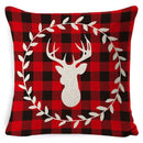 DecorBites™ Elk Print Linen Pillowcase: Festive Christmas Cushion Cover for Sofa - 2023 New Year Decor