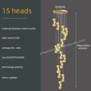DecorBites™ Gold Crystal Chandeliers LED Pendant Lamp for Modern Living Spaces