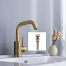 DecorBites™ Brushed Gold Basin Faucet Single Handle Deck Mounted Cold Hot Mixer Tap