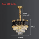 DecorBites™ Crystal LED Pendant Light Chandelier: Modern Black Luxury Lighting for Home Decor