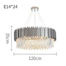 DecorBites™ Black Gold Crystal Oval LED Hanging Chandelier Lighting Fixture