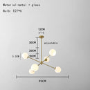 DecorBites™ Glass Chandelier with Metal Frame for Parlor, Dining Room, and Bedroom Lighting