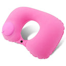Portable Neck Pillow – Inflatable Flocking Travel Pillow