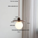 DecorBites™ Glass LED Pendant Lamp with Walnut Wood Brass Accent