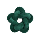 DecorBites™ Green Star Knotted Lumbar Cushion - Handmade Stuffed Throw Pillow
