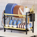 DecorBites™ 2 Tier Kitchen Dish Rack Drainer Plate Storage Organizer Drainboard