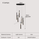 DecorBites™ Gold Crystal Stairs Chandelier Luxe LED Pendant Light Luxury Indoor Lighting